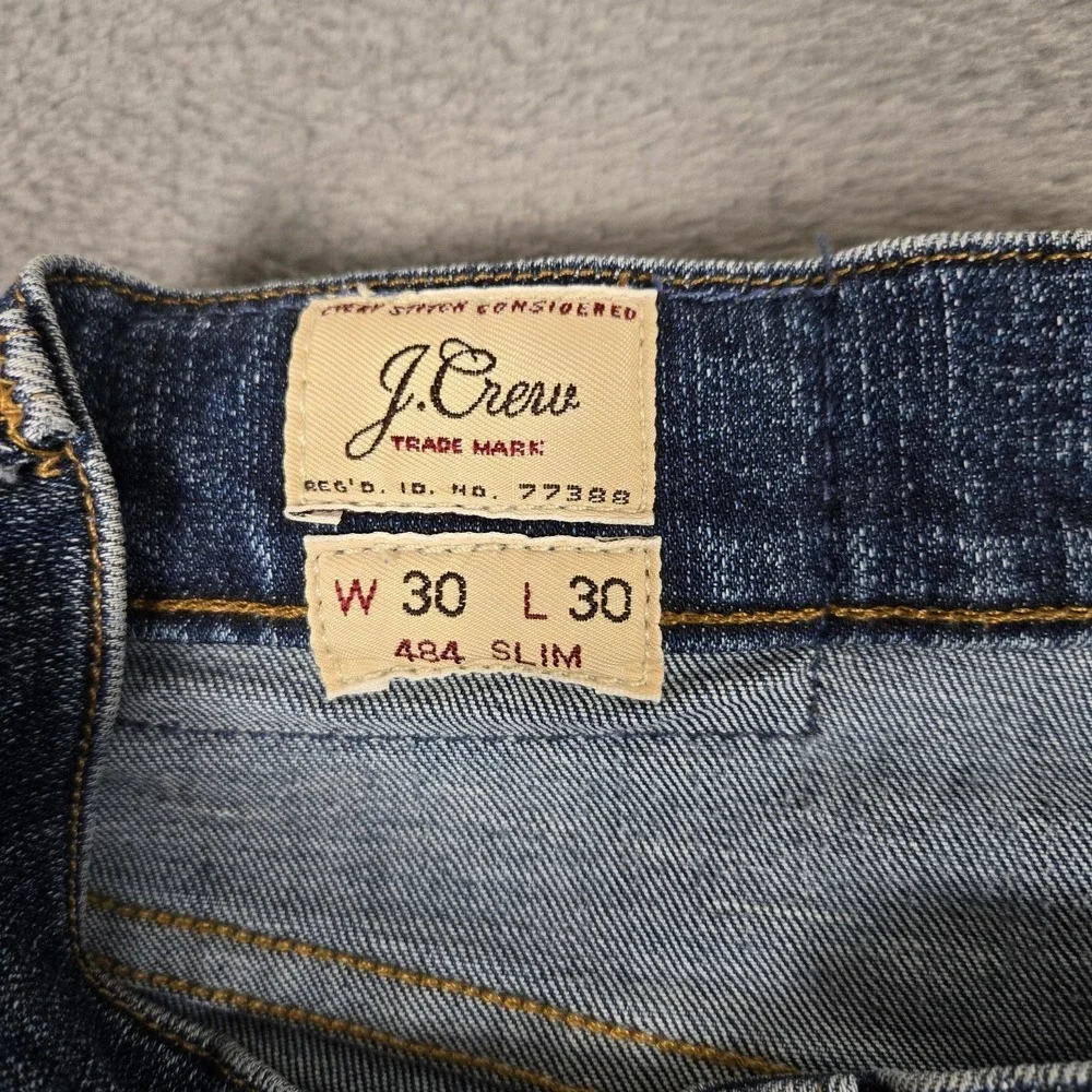 J. Crew 484 A‎ Cone Denim Jeans Mens 30x30 Slim Fit Blue Med Wash Stretch